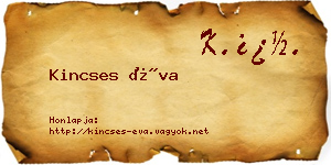Kincses Éva névjegykártya